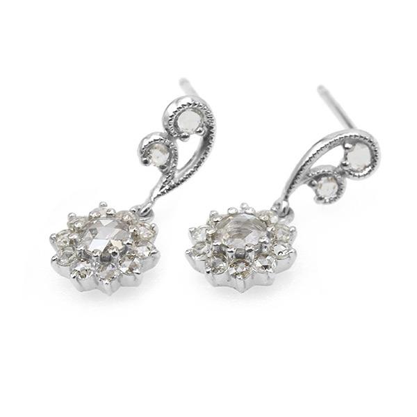 ローズカットダイヤモンド ピアス 王妃のパリュール 1ペア 両耳分 PT900 K18 K10対応 |  | 02