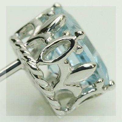 *【未使用新品】K18/PT900 アクアマリンピアス* アクアマリンスクエアピアス PT900 K18 K10対応 誕生石 3月