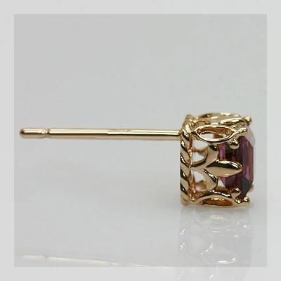 ロードライト ガーネット スクエア ピアス PT900 K18 K10対応　誕生石 1月の画像