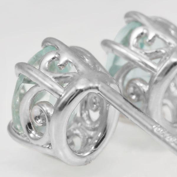 5×4mm グリーンベリル ピアス 両耳用 PT900 K18 K10対応