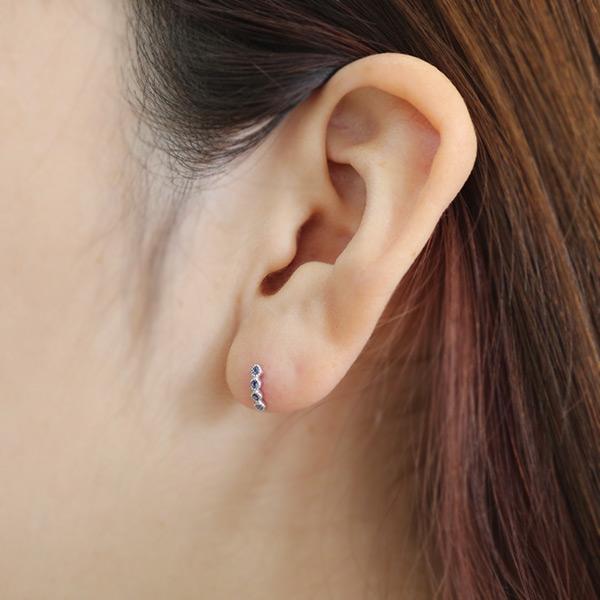 アイオライト ミル打ち アンティークデザイン ピアス 1ペア 両耳分 PT900 K18 K10対応の画像