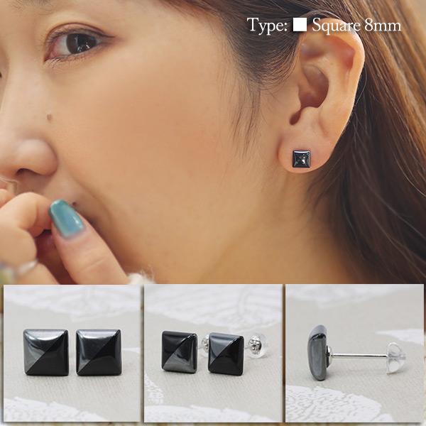 ブラックコーデ オニキス ヘマタイト ピアス １ペア両耳分 おしゃれ 女性 記念日 ギフト プレゼント  あすつくは宅急便　郵便は送料無料 |  | 03