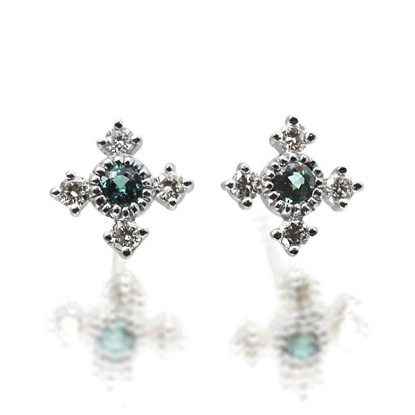 アレキサンドライト ゴシッククロス ピアス 1ペア 両耳分 PT900 K18 K10対応 誕生石6月 |  | 01