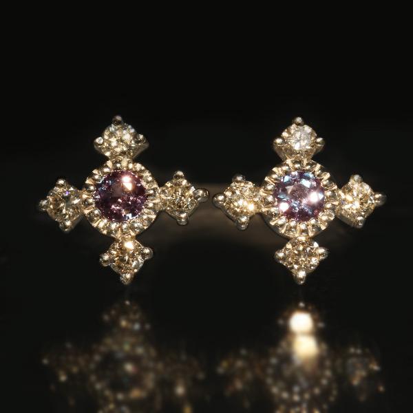 アレキサンドライト ゴシッククロス ピアス 1ペア 両耳分 PT900 K18 K10対応 誕生石6月 |  | 03