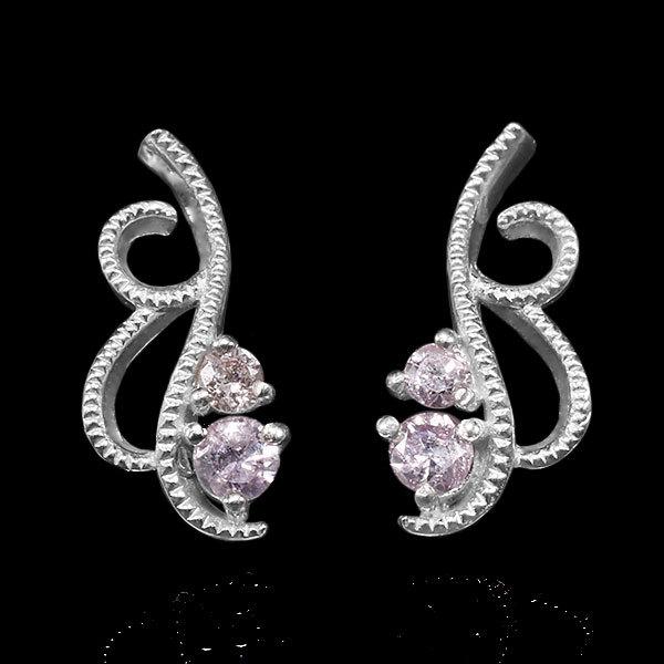 桜カラー ピンクダイヤモンド ピアス ヤドリギ PT900 K18 K10対応  誕生石 4月 春色ピンクの画像