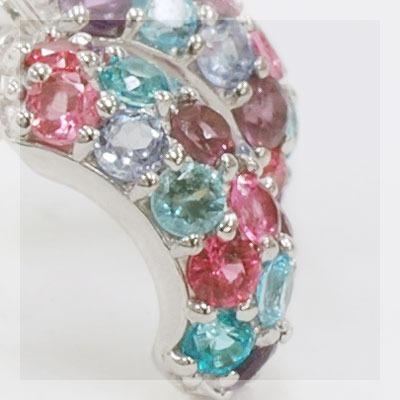 アルルカン マルチカラーパヴェ ピアス モナコ  PT900 K18 K10対応の画像