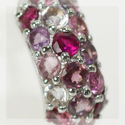 アルルカン マルチカラー パヴェ ピアス ボルドー PT900 K18 K10対応  