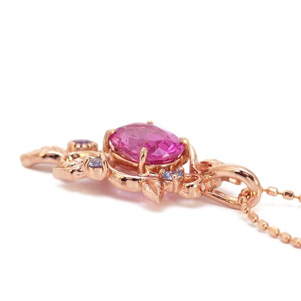 ピンクトルマリン タンザナイト サファイア ペンダントトップ