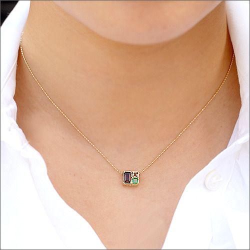 メイクパレット ペンダントトップ　シトリン ペリドット ピンクトルマリン PT900 K18 K10対応の画像