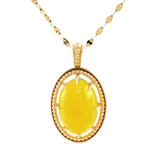 あすつく対応 K10YG ヴァレンシアカルセドニ ペンダントトップ　ネオクラシック チェーン無し | 