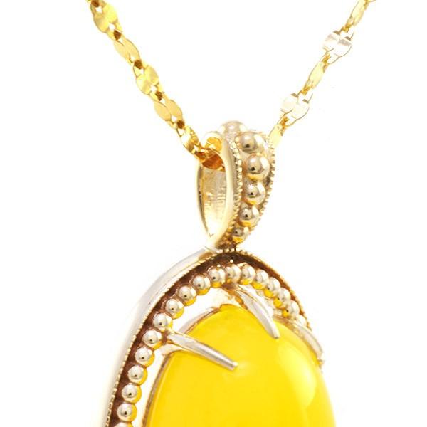 あすつく対応 K10YG ヴァレンシアカルセドニ ペンダントトップ　ネオクラシック チェーン無し |  | 02