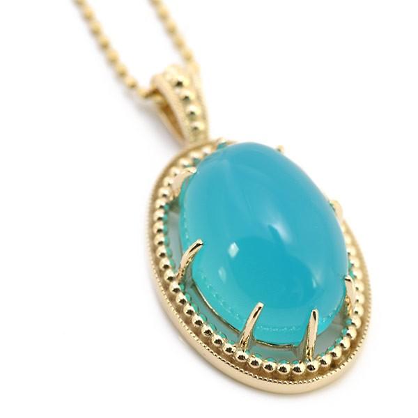 あすつく対応 K10YG シーブルーカルセドニーペンダントトップ ネオクラシック |  | 02