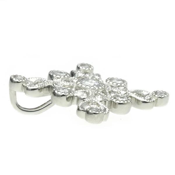 エドワーディアンの煌めき ローズカットダイヤモンドｘダイヤモンド ペンダントトップ PT900 K18 K10対応  誕生石 4月の画像