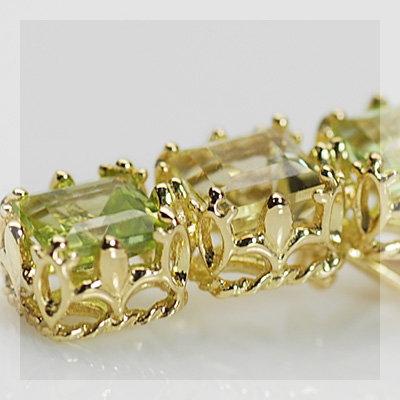 ペリドット レモンクォーツ オープンワーク ペンダントトップ PT900 K18 K10対応の画像