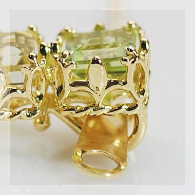 ペリドット レモンクォーツ オープンワーク ペンダントトップ PT900 K18 K10対応の画像