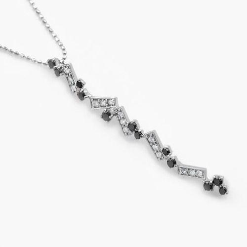 ブラックダイヤモンド ダイヤモンド モダンペンダントトップ　 PT900 K18 K10対応  誕生石 4月の画像
