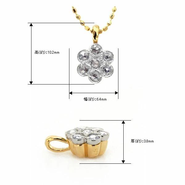 PT900　コンビ　ローズカットダイヤ カメリア ペンダントトップ　PT900とK18／K10コンビ 誕生石 4月の画像