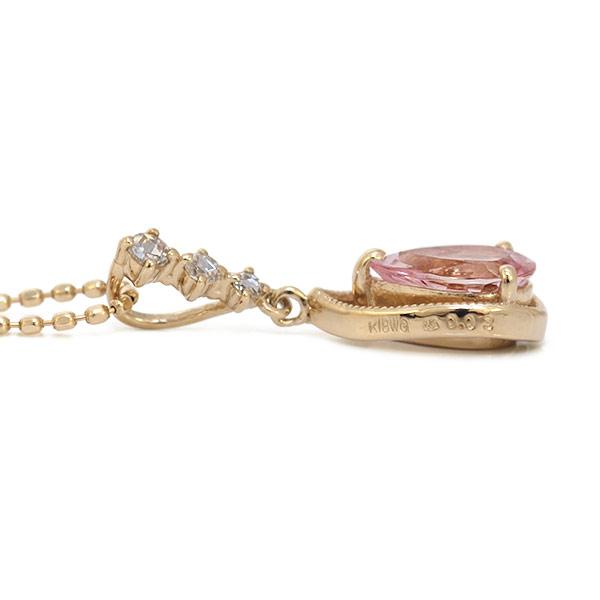 トップカラー モルガナイト ローズカットダイヤモンド ペンダントトップ デコラ PT900 K18 K10対応 誕生石 4月 春色ピンクの画像