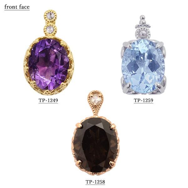 3デザインから選べる 8×10mm カラーストーン ペンダント トップ PT900