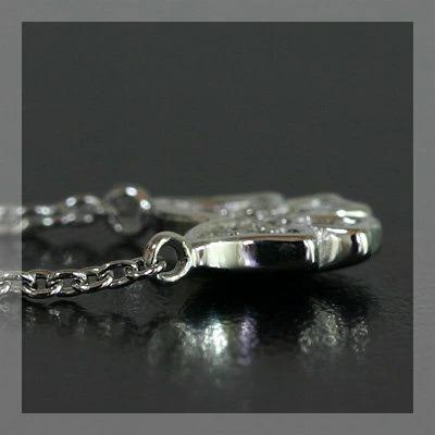 ハッピーモティーフ 幸せ結んで リボンのダイヤモンドペンダント ネックレス PT900 K18 K10対応 誕生石 4月の画像