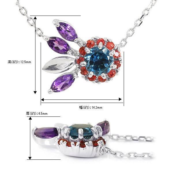 cho ロンドンブルートパーズ×オレンジサファイア×アメシストネックレス 