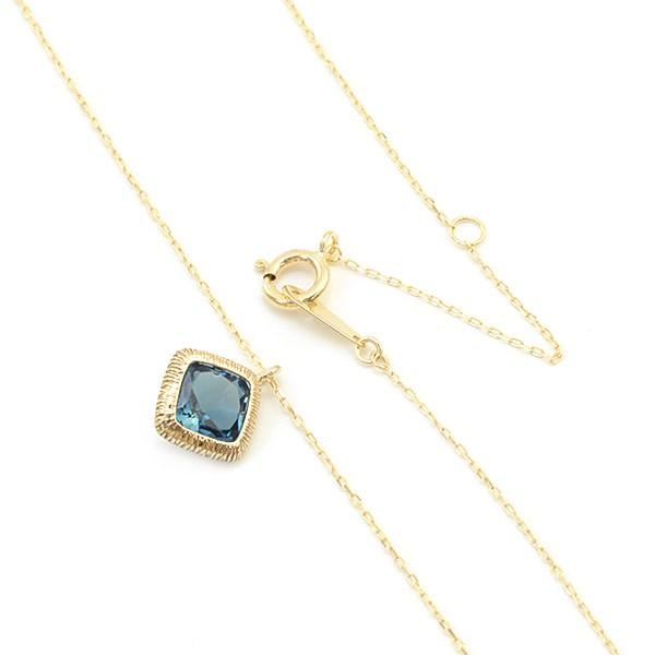 レディース 数量限定 クシーノ ロンドンブルートパーズペンダント チェーン付    K18 K10 金種対応 誕生石 11月の画像