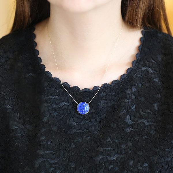 あすつく K10YG 16mm ラピスラズリ ペンダント ネックレス earth 誕生石12月 |  | 07