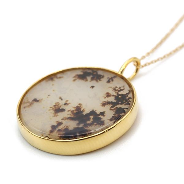 あすつく SV925 イエローメッキ デンドライトアゲート ペンダントトップ |  | 03