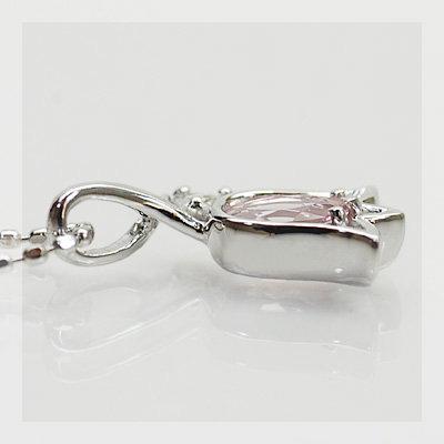 モルガナイトトップカラー ローズカットダイヤペンダントトップ チューリップ チェーン無し  PT900 K18 K10対応  誕生石 4月 春色ピンクの画像