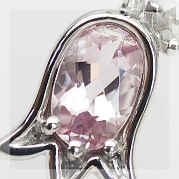 モルガナイトトップカラー ローズカットダイヤペンダントトップ チューリップ チェーン無し  PT900 K18 K10対応  誕生石 4月 春色ピンクの画像