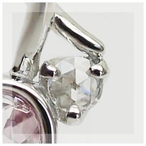 モルガナイトトップカラー ローズカットダイヤペンダントトップ チューリップ チェーン無し  PT900 K18 K10対応  誕生石 4月 春色ピンクの画像