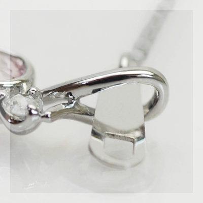 モルガナイトトップカラー ローズカットダイヤペンダントトップ チューリップ チェーン無し  PT900 K18 K10対応  誕生石 4月 春色ピンクの画像