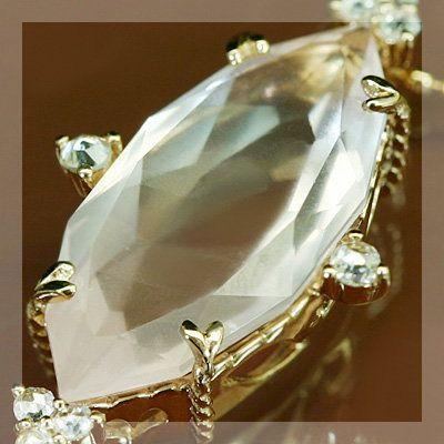 リーフエレガンス ローズクォーツ ローズカットダイヤペンダントトップ チェーン無し 誕生石 4月 春色ピンク　PT900 K18 K10対応の画像