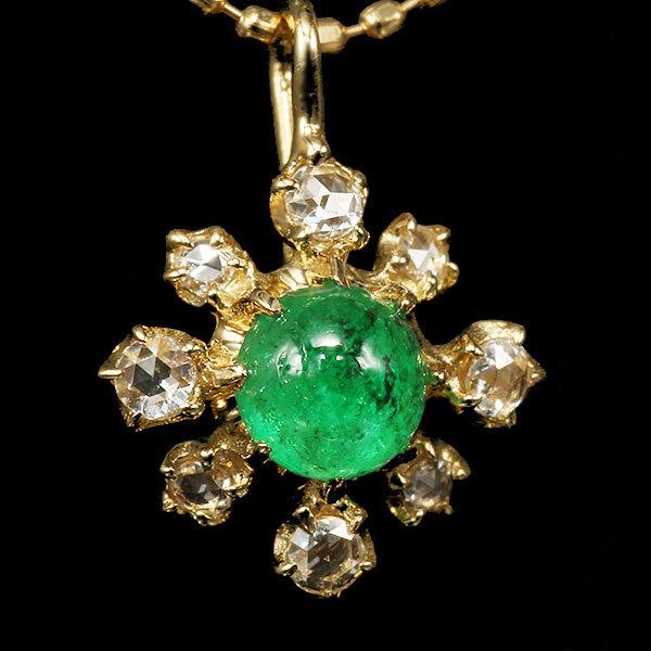 【PT900 /ネックレストップ 】 エメラルド ダイヤモンド VERITE ベリテ エメラルド ペンダントトップ 0.490カラット
