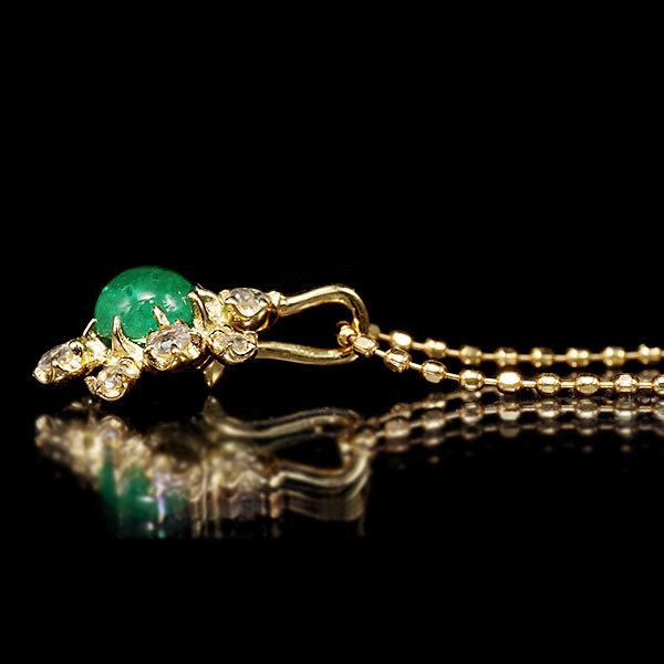 ネックレス レデイース エメラルド カボション ローズカット