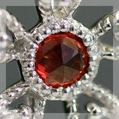 ミモザ レディッシュサファイア ローズカットダイヤフラワーペンダントトップ チェーン無し PT900 K18 K10対応 誕生石 4月 9月_2