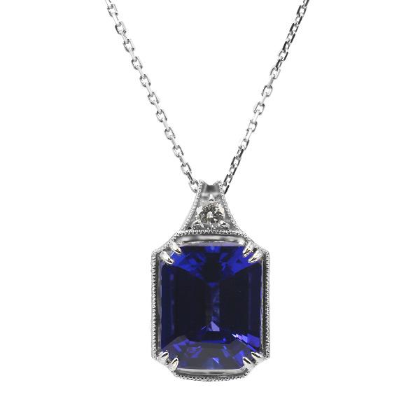 限定１本 PT900 7.69ct タンザナイト 0.12ct ダイヤモンド ペンダントトップ 彫刻家 川口和寿氏 彫刻入り 誕生石12月 | 