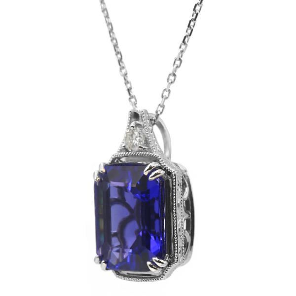 限定１本 PT900 7.69ct タンザナイト 0.12ct ダイヤモンド ペンダントトップ 彫刻家 川口和寿氏 彫刻入り 誕生石12月 |  | 01
