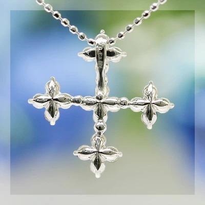 ダイヤモンドをふんだんに使って”雪の結晶のようなキラメキ”ダイヤモンドクロスペンダントトップ PT900 K18 K10対応 誕生石 4月の画像