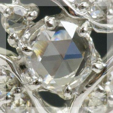 フリューテ ローズカットダイヤモンド ペンダントトップ チェーン無し PT900 K18 K10対応 誕生石 4月の画像