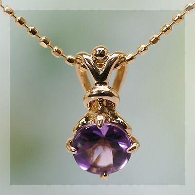 クーポン登場 ５ミリアメシスト&rsquo;バフトップ&rsquo;デコラティブペンダント トップ PT900 K18 K10対応 誕生石 2月