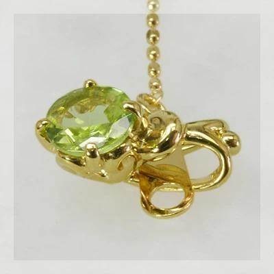 5ミリペリドットデコラティブペンダントトップ PT900 K18 K10対応の画像