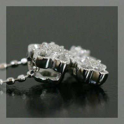 フラワーガーデン ローズカットダイヤモンド ペンダントトップ チェーン無し PT900 K18 K10対応 誕生石 4月の画像