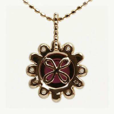 K18 ロードライトガーネット ダイヤモンド ペンダントトップ [f344-5]