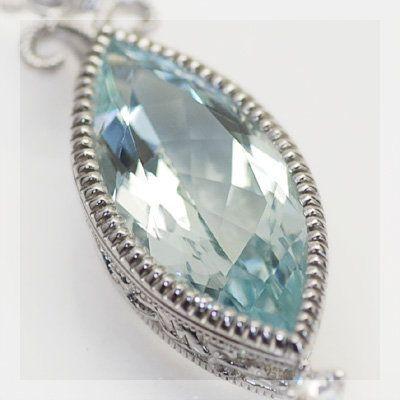 ミントグリーンアクアマリン ローズカットダイヤモンドペンダントトップ チェーン無し 誕生石 3月 PT900 K18 K10対応の画像