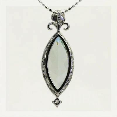 ミントグリーンアクアマリン ローズカットダイヤモンドペンダントトップ チェーン無し 誕生石 3月 PT900 K18 K10対応の画像