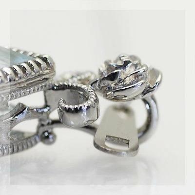 ミントグリーンアクアマリン ローズカットダイヤモンドペンダントトップ チェーン無し 誕生石 3月 PT900 K18 K10対応の画像