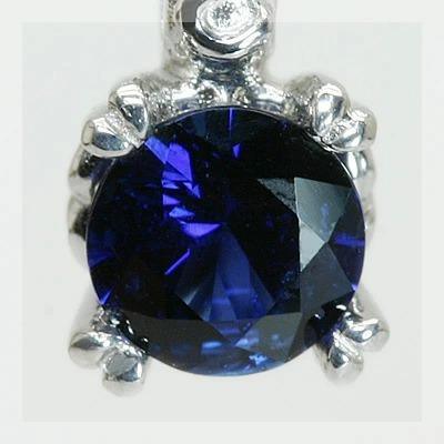 ブルーサファイア ツタの葉 ペンダントトップ PT900 K18 K10対応 誕生石 9月の画像