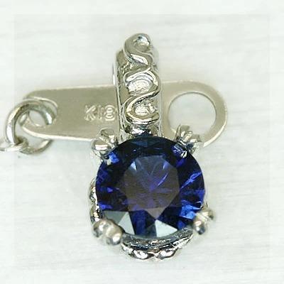 ブルーサファイア ツタの葉 ペンダントトップ PT900 K18 K10対応 誕生石 9月の画像