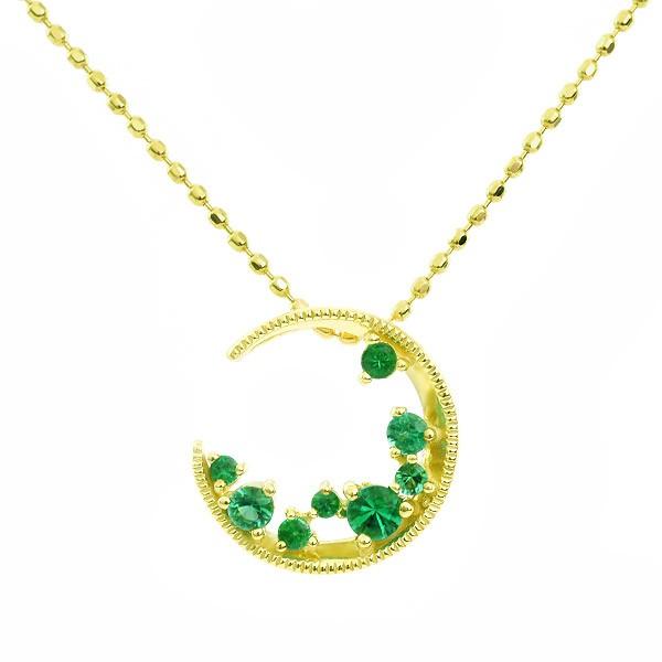 クーポン登場中 エメラルド ペンダントトップ 月の女神 ルナ PT900 K18